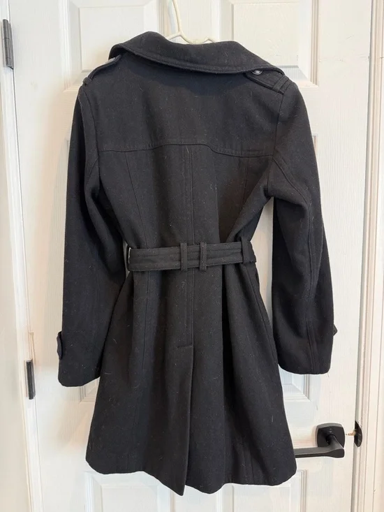 London Fog | Double-Breasted Wool Blend Trench Coat - Picture 10 of 11